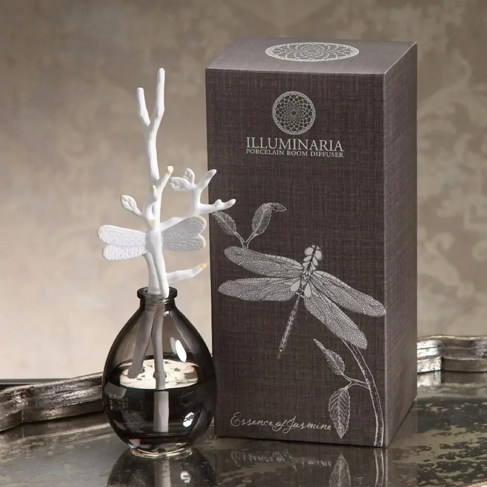 ILLUMINARIA Porcelain Room Diffuser Essence of Jasmine Dragonfly NEW IN BOX - Picture 1 of 10